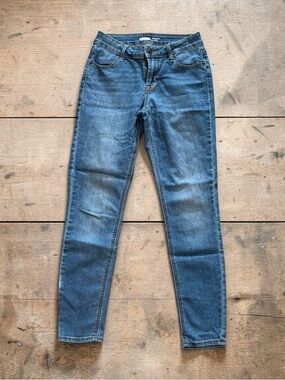 Old Navy Women Size 0 Mid Rise Rockstar Super Skinny Denim Blue Jeans Light Wash